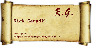 Rick Gergő névjegykártya